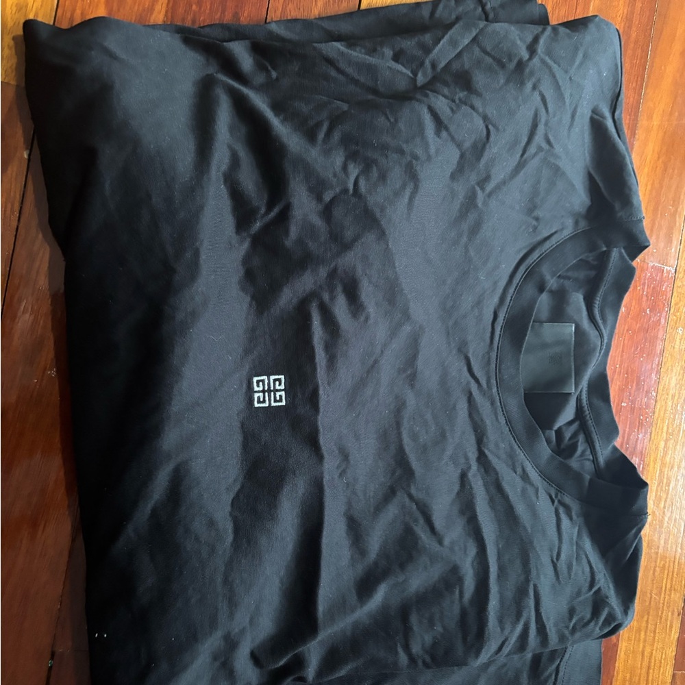Black Givenchy-Style Logo Crew Neck T-Shirt